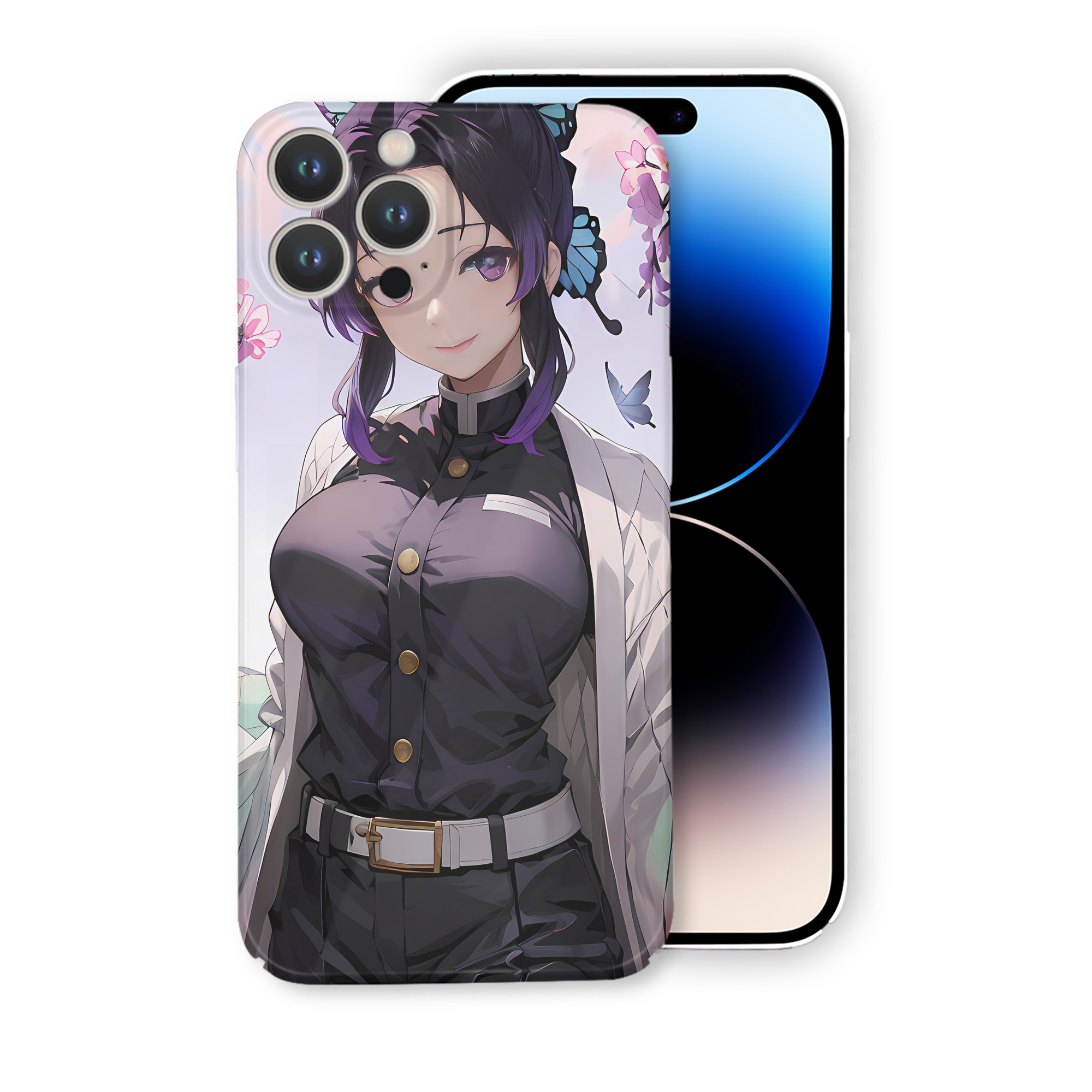 （画像用） 鬼滅の刃（きめつのやいば）蟲柱-胡蝶 しのぶ／こちょう しのぶ Kochou Shinobu 【iPhone 14シリーズ対応】ハードケース